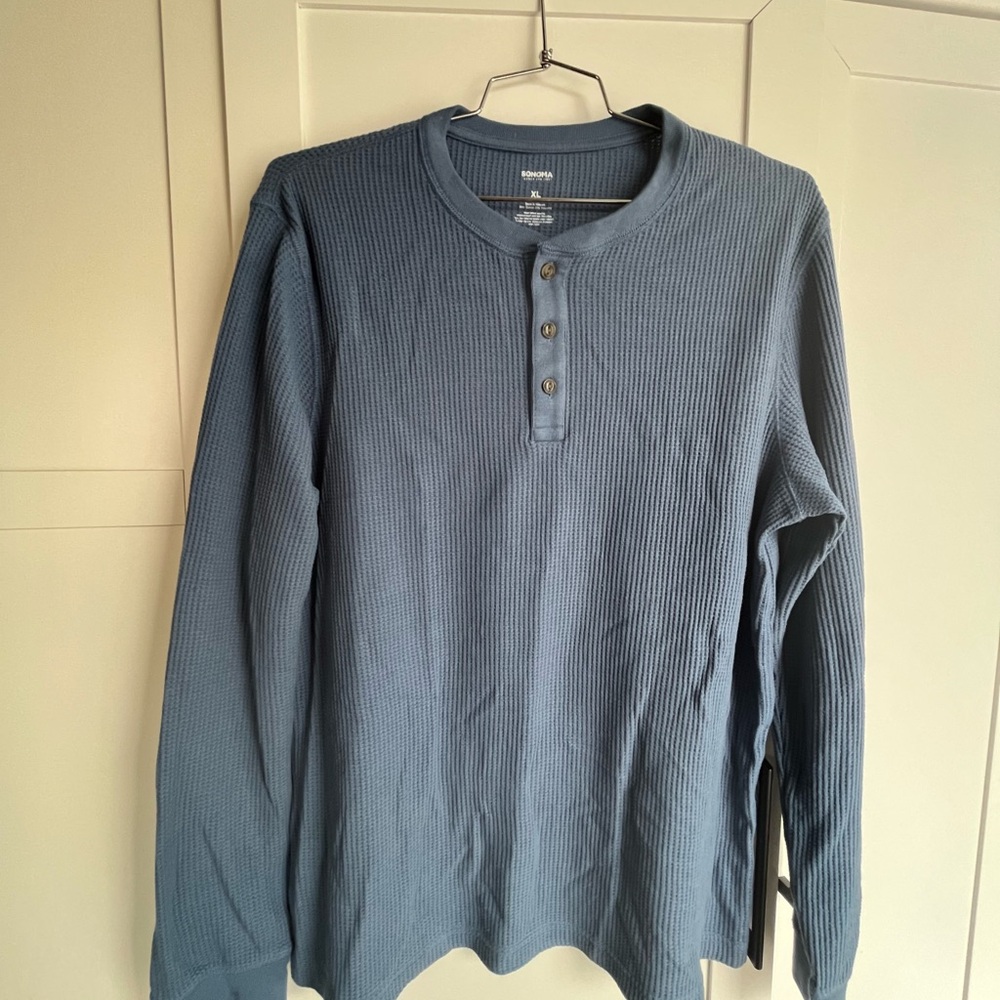 Men's Blue Henley Shirt